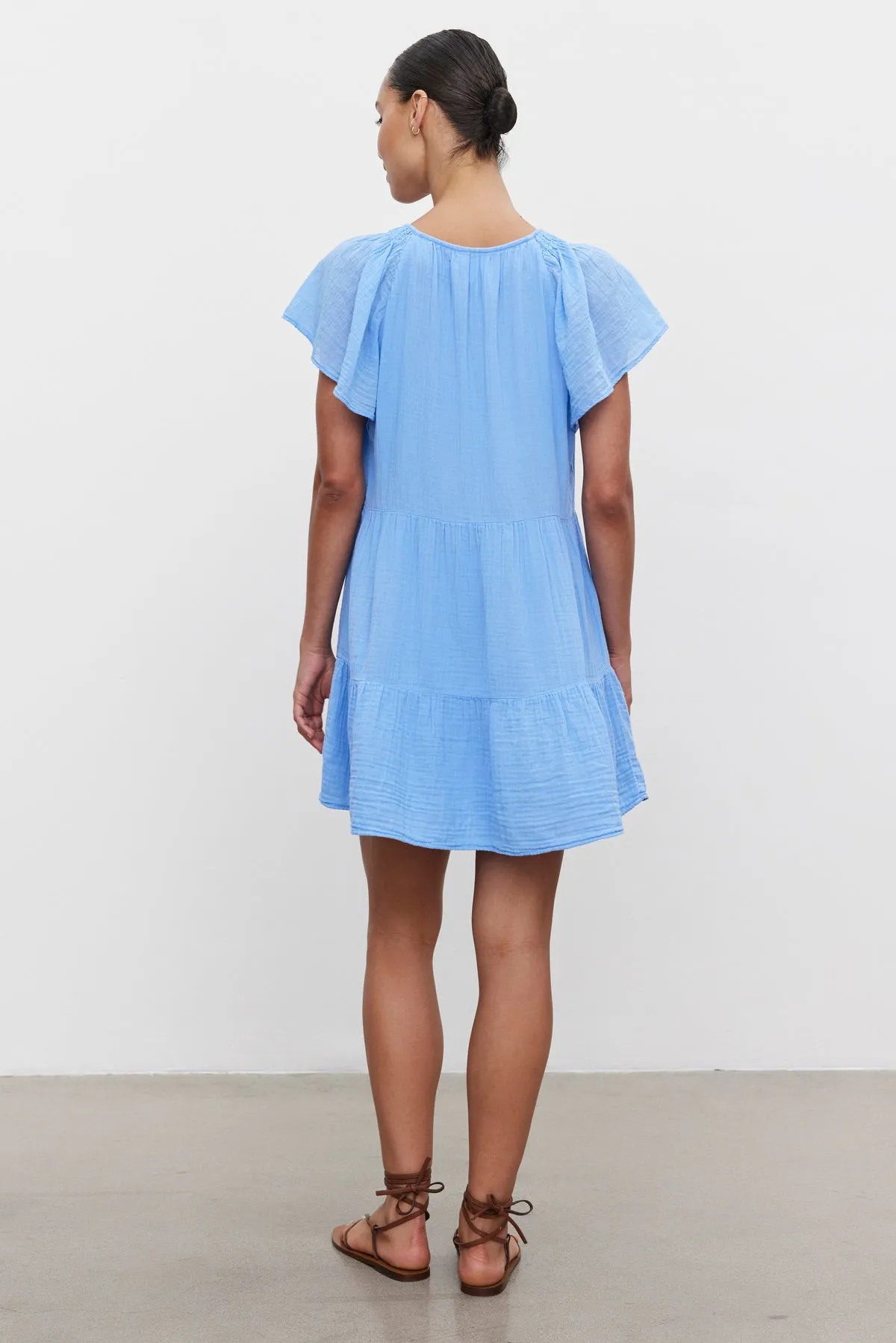 ELEANOR COTTON GAUZE TIERED DRESS