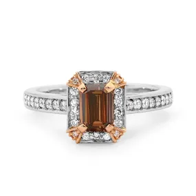 Emerald Cut Champagne Diamond Ring