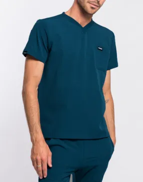 Essential V Neck Scrub Top - Gibraltar Blue