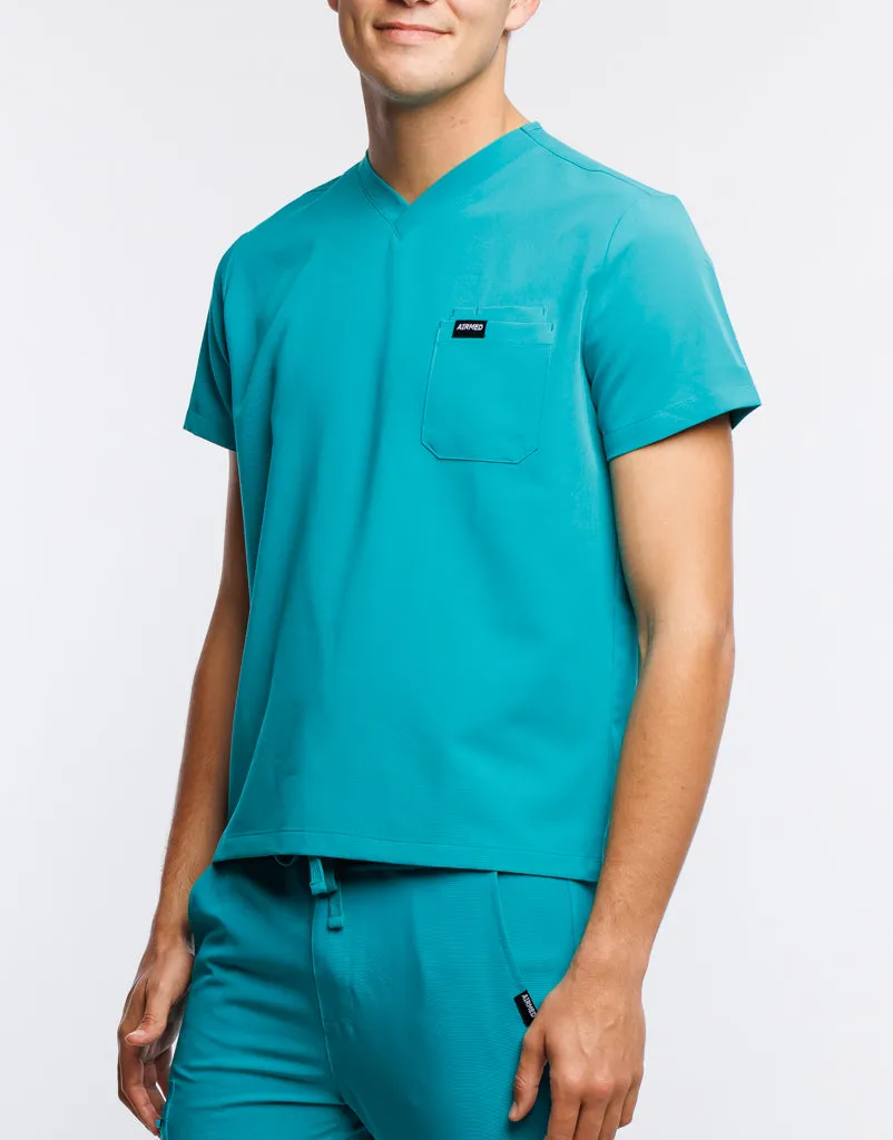 Essential V Neck Scrub Top - Sydney Teal