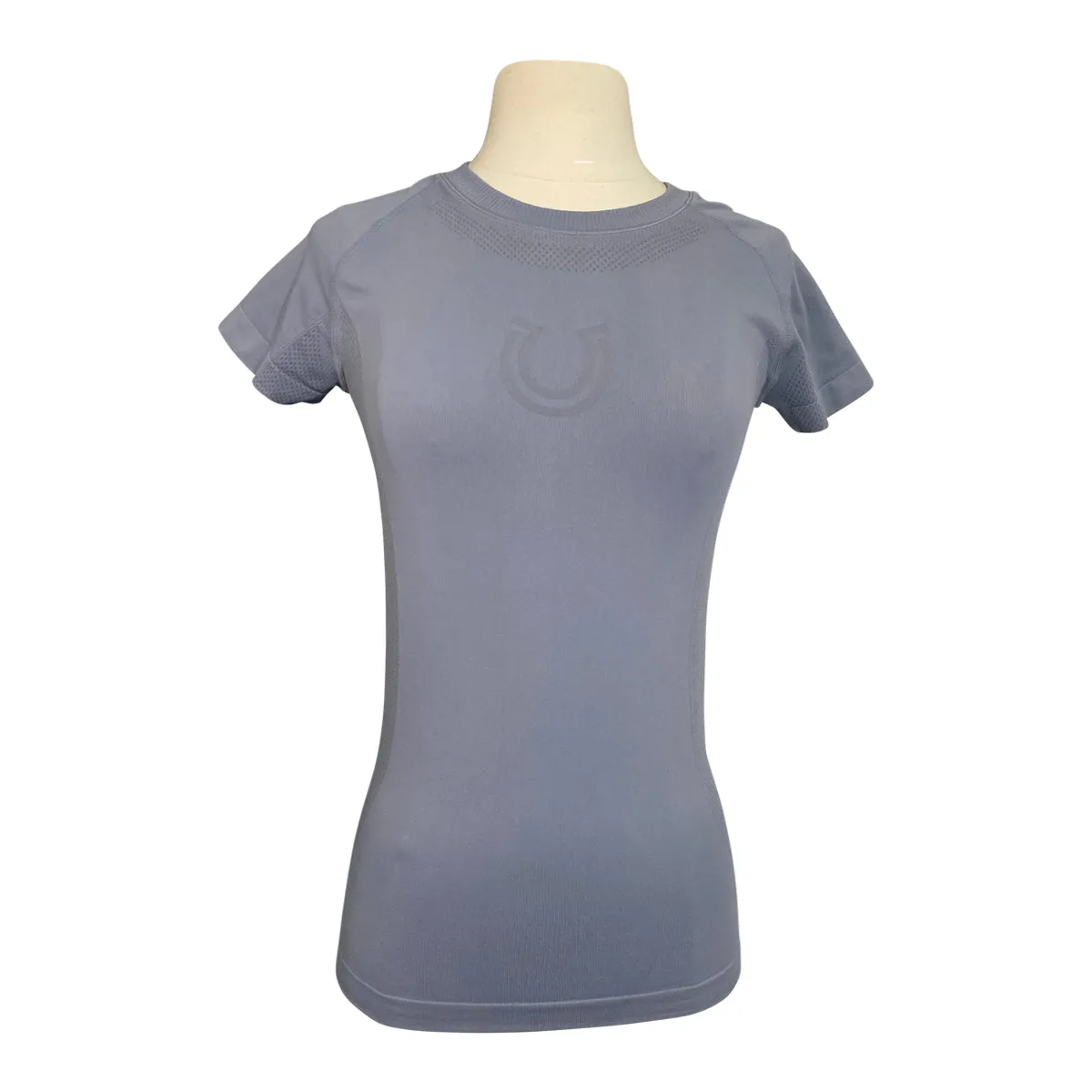 FitEq Short Sleeve Seamless Schooling Top in Slate Blue - Women's XS