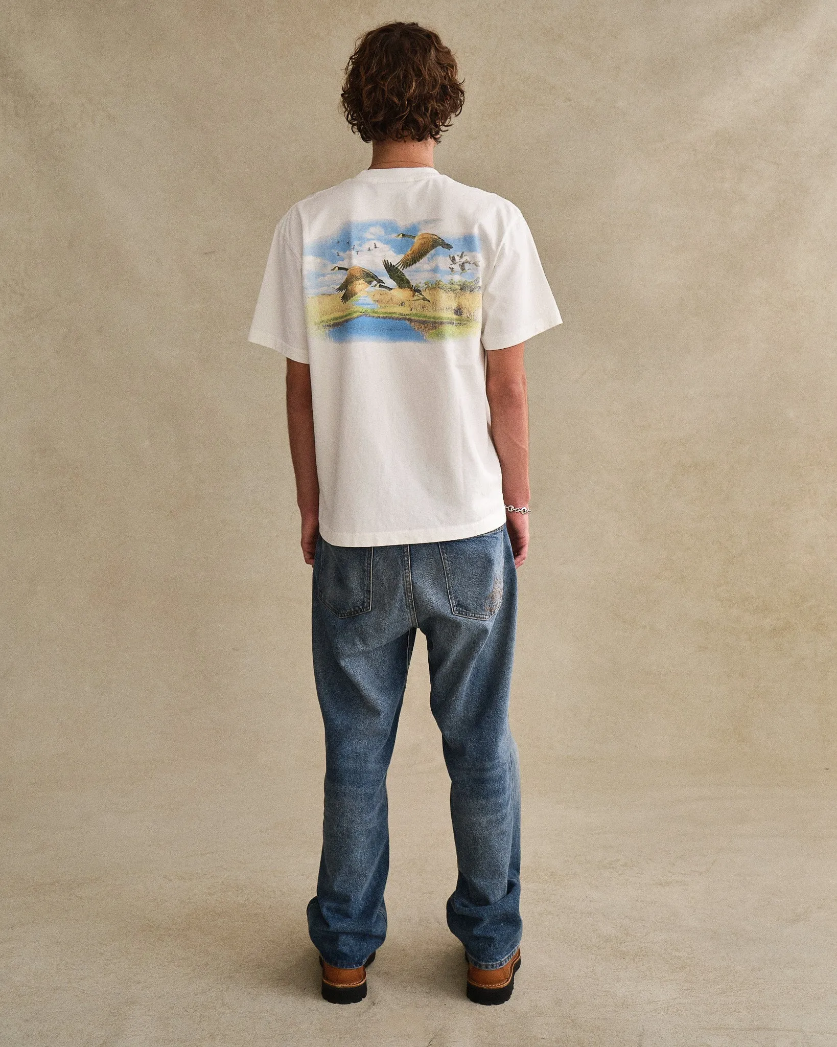 Flying Geese Pocket Tee (White)