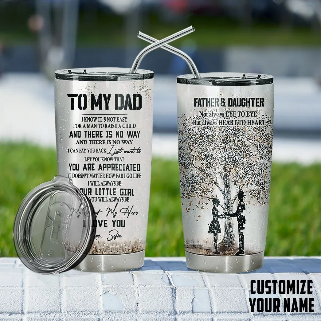 Gearhuman 3D Happy Fathers Day Gift To My Dad From Daughter Custom Name Tumbler