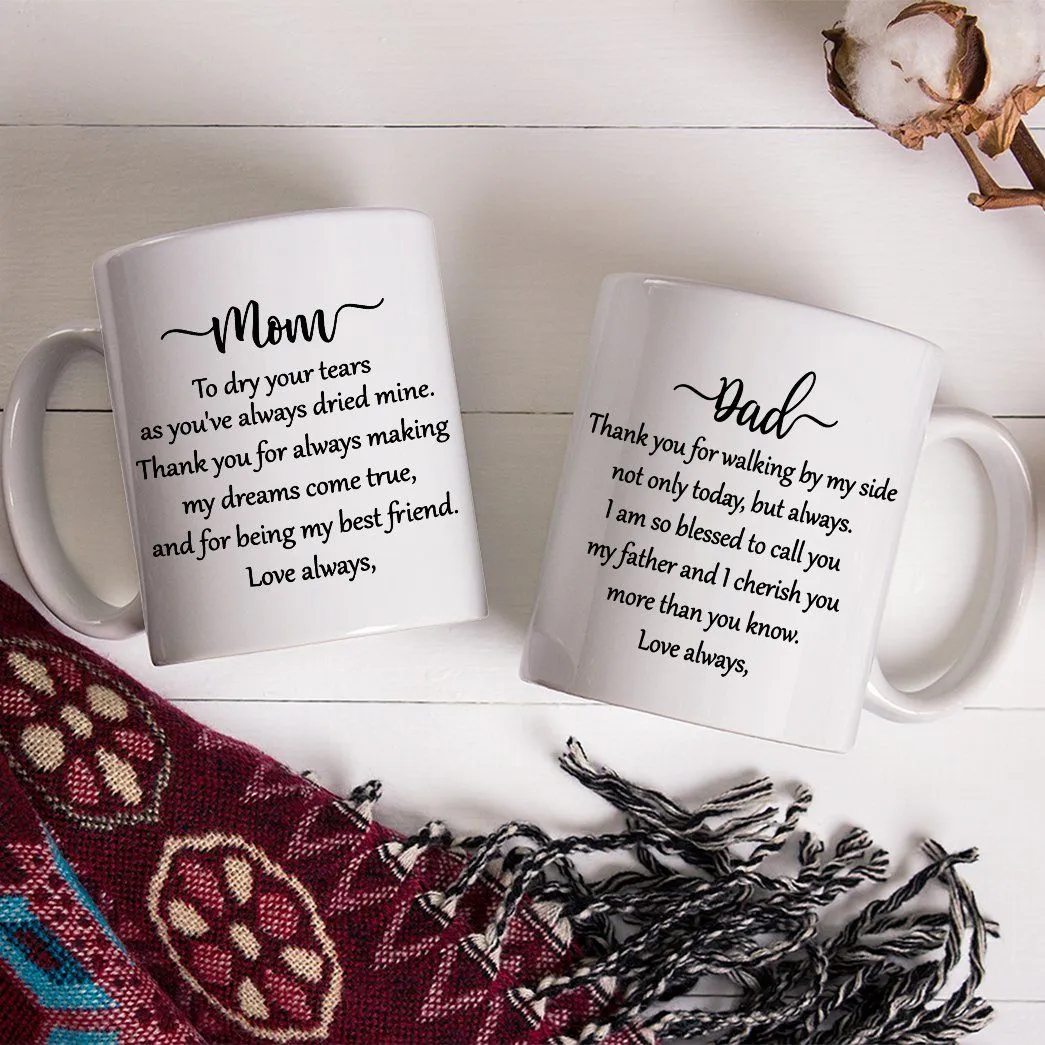 Gearhuman 3D Happy Mother's Day Father's Day Combo Gifts Dear Mom And Dad Custom Name Mug