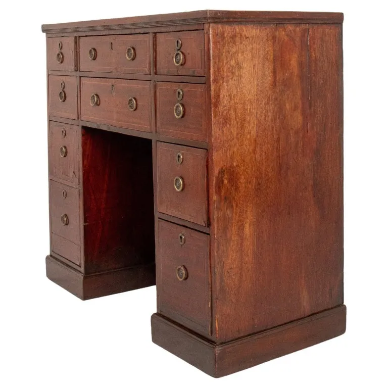 George III Walnut Tall Kneehole Desk, ca. 1800