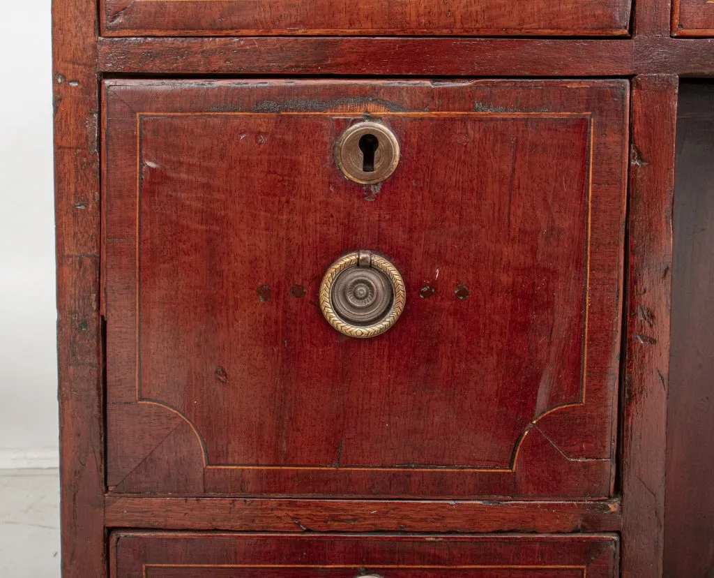 George III Walnut Tall Kneehole Desk, ca. 1800