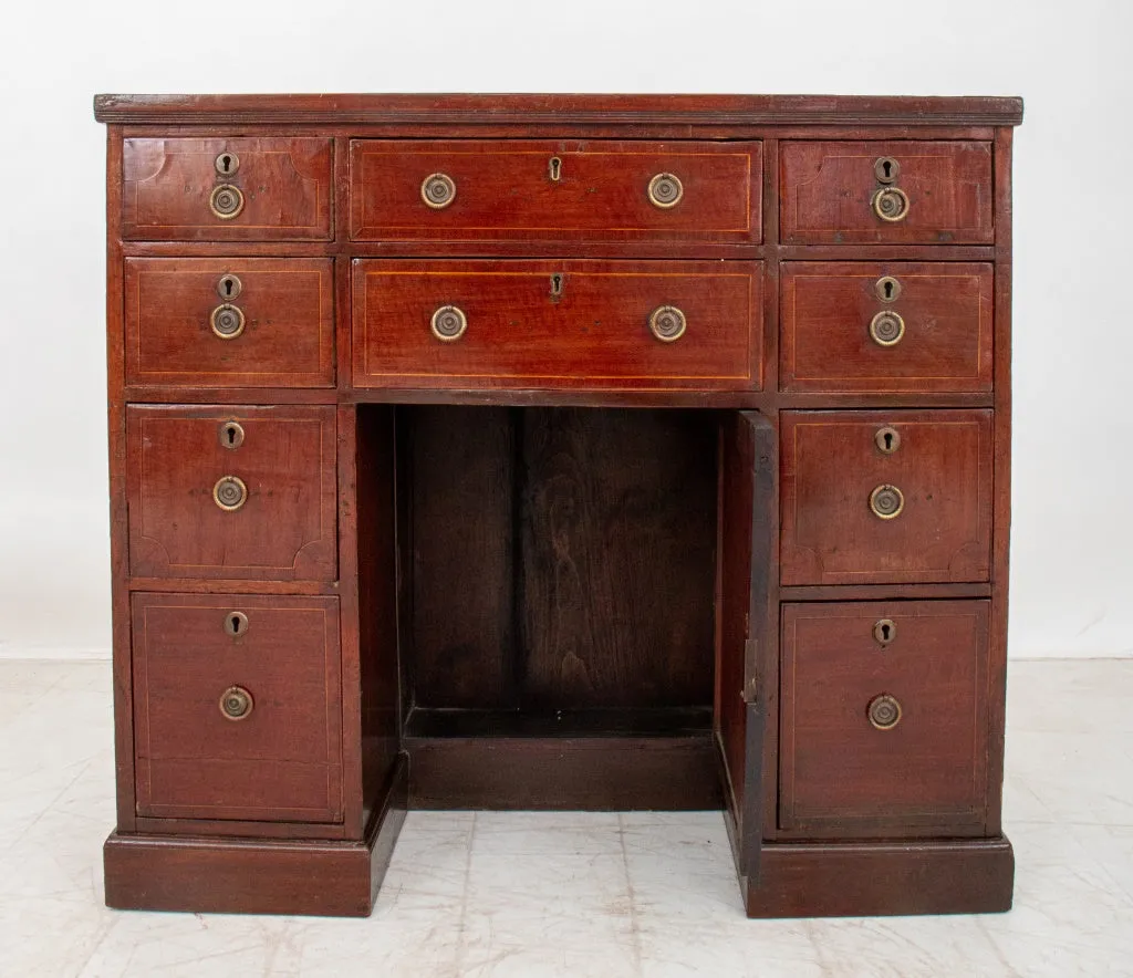 George III Walnut Tall Kneehole Desk, ca. 1800