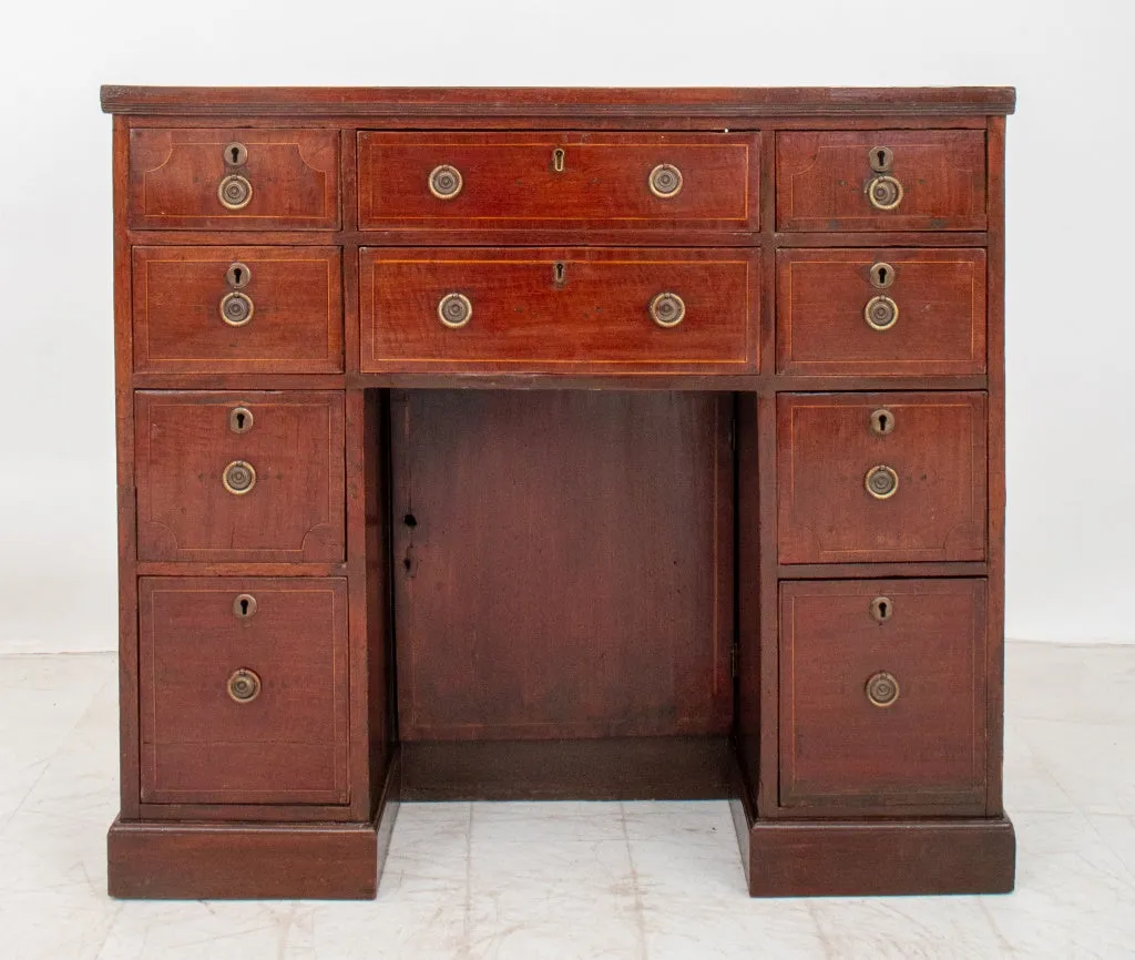 George III Walnut Tall Kneehole Desk, ca. 1800