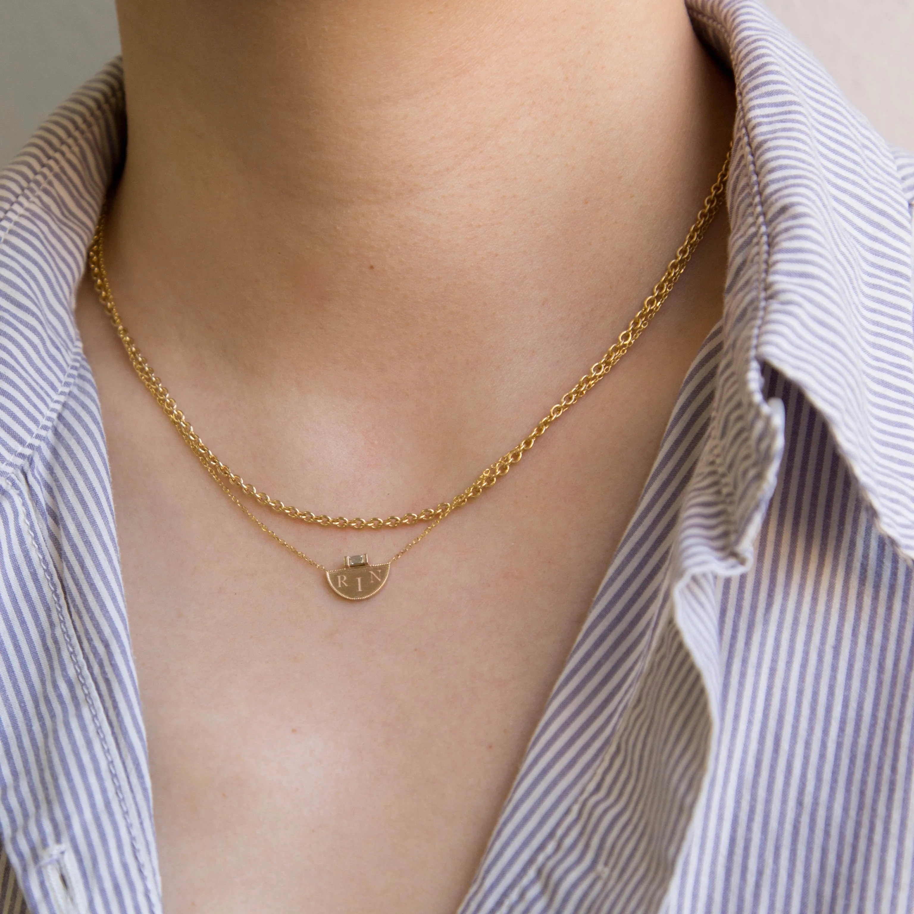 Half Moon Signet Necklace