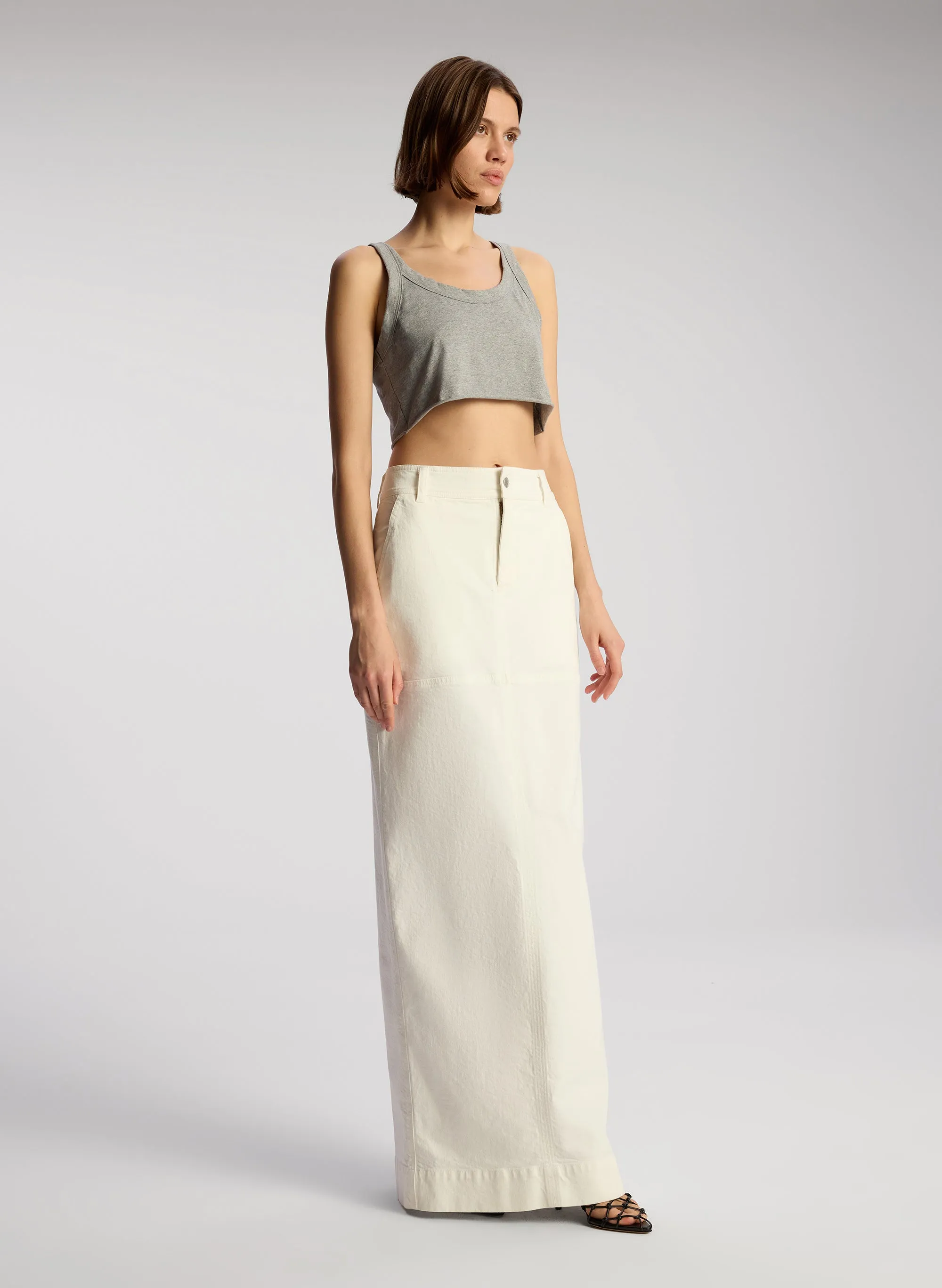 Halsey Cropped Cotton Rib Tank