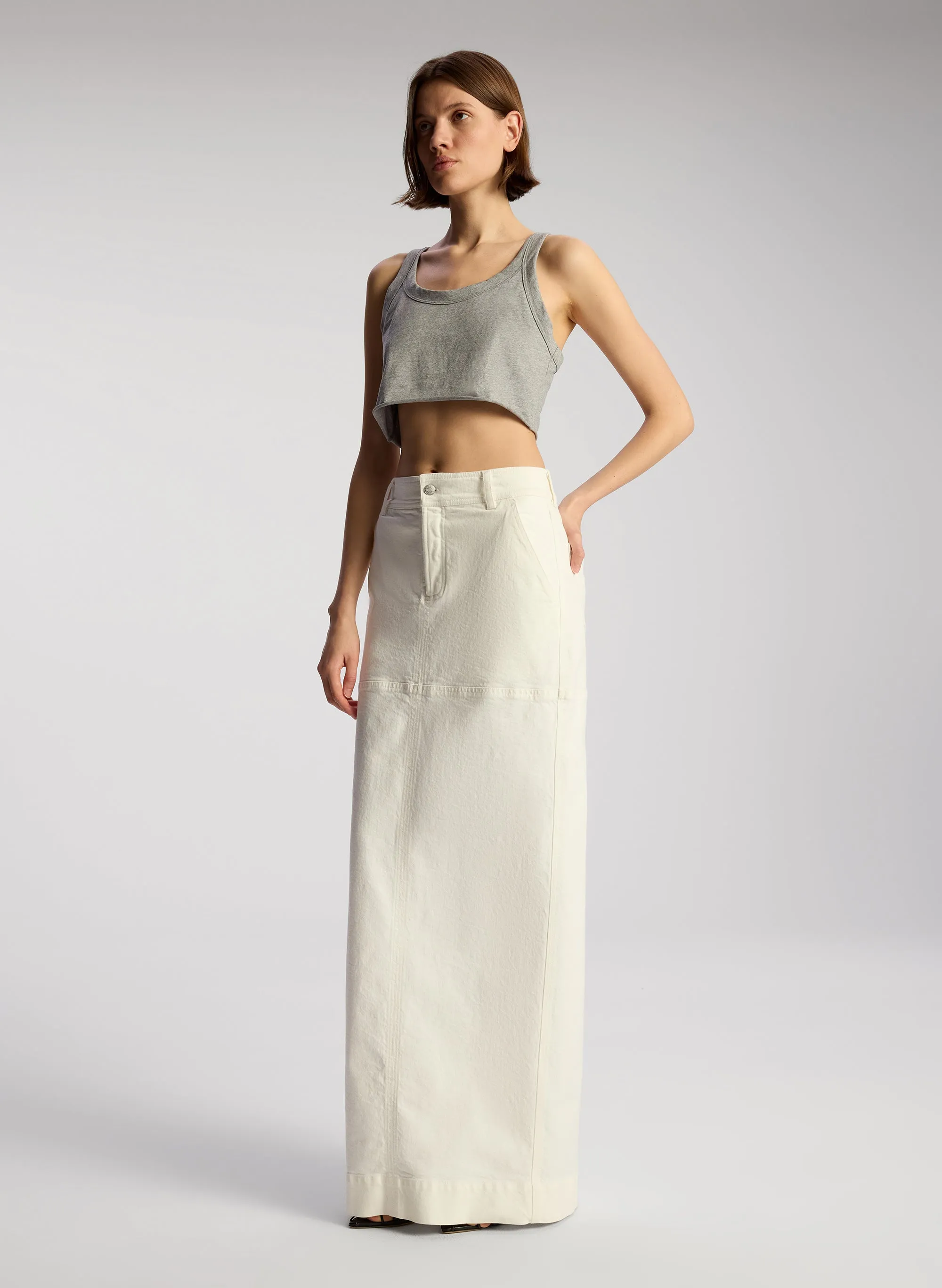 Halsey Cropped Cotton Rib Tank