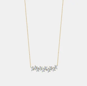 Jagged Diamond Baguette Necklace