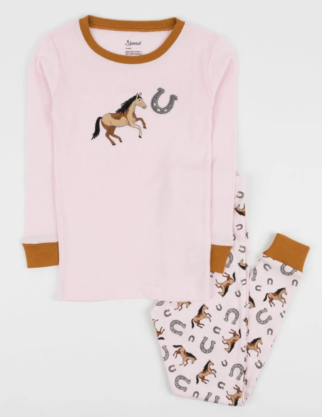 Kids Light Pink Horse Pajamas