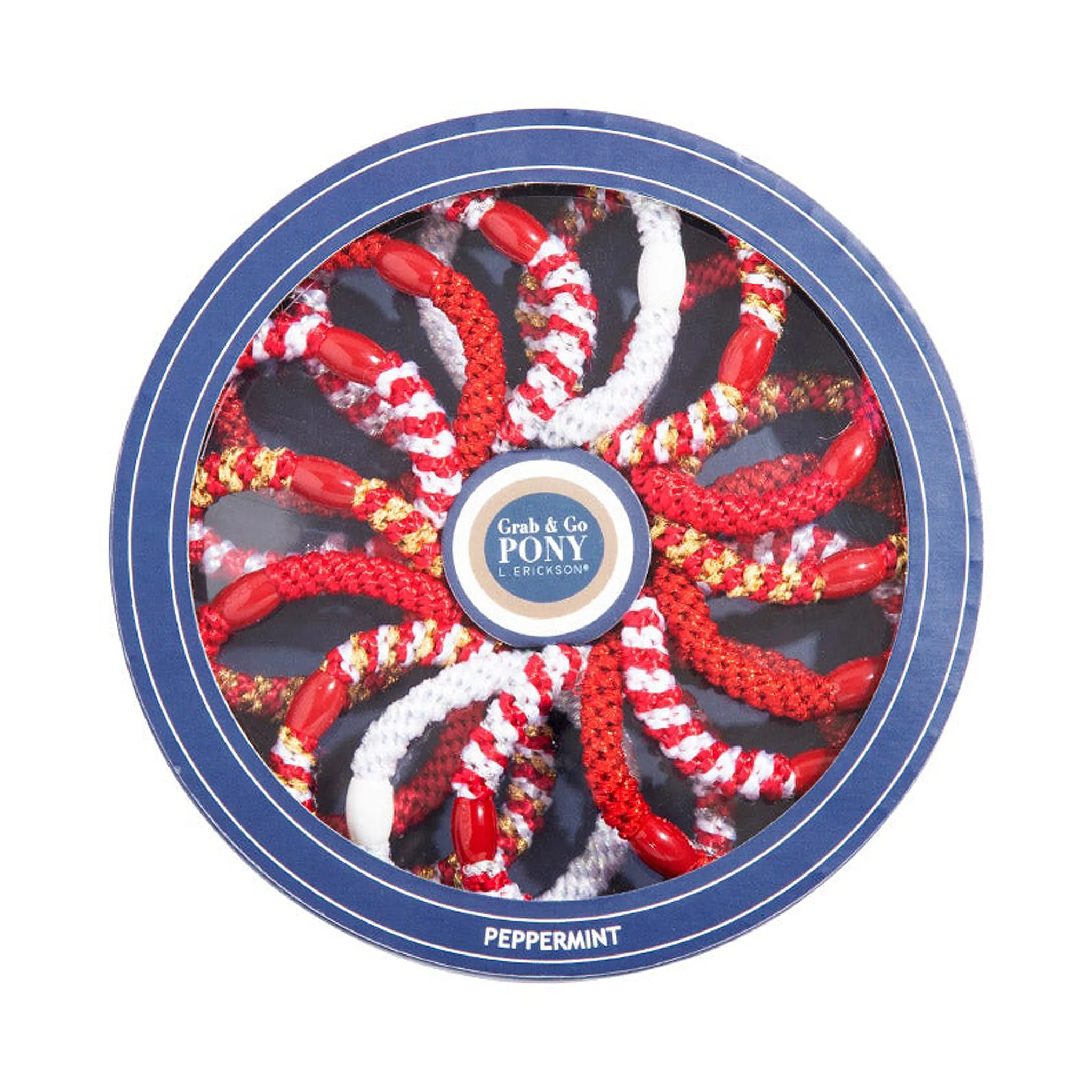 L. Erickson Grab and Go Pony Disc Gift Pack Hair Ties Peppermint 15 Pack