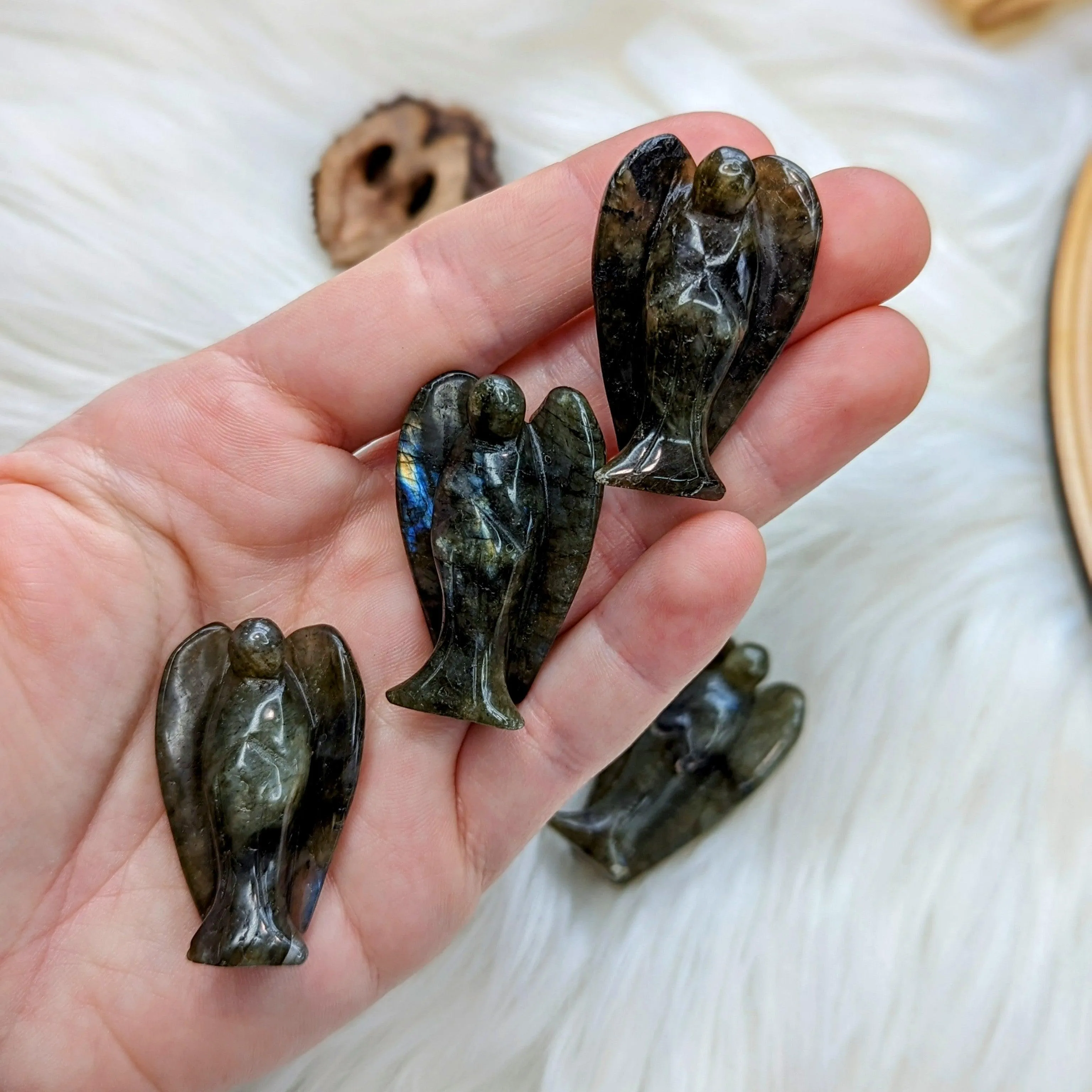 Labradorite Angel Carvings ~ Guardian Angel Energy