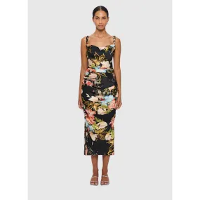 Leo Lin Rachel Cowl Neck Slip Dress - Opulent Print in Mystic