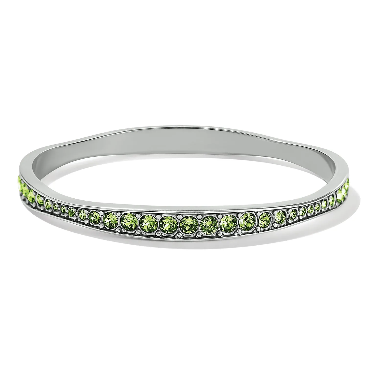 Light Hearted Crystal Bangle - Peridot