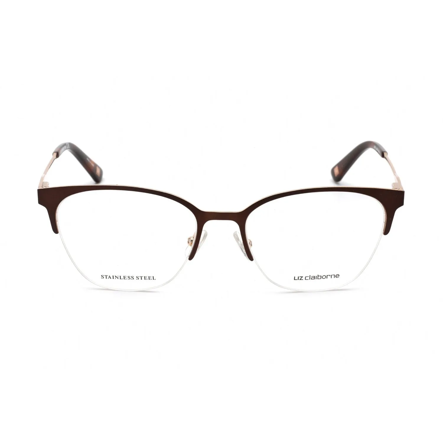 Liz Claiborne L 658 Eyeglasses BROWN GOLD/Clear demo lens