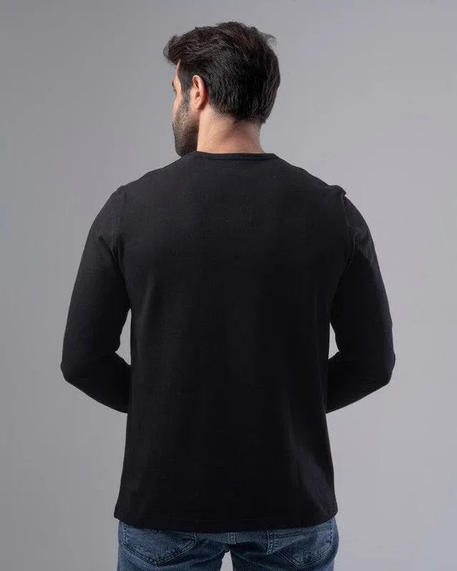 LONG SLEEVE SLIM T-SHIRT - BLACK