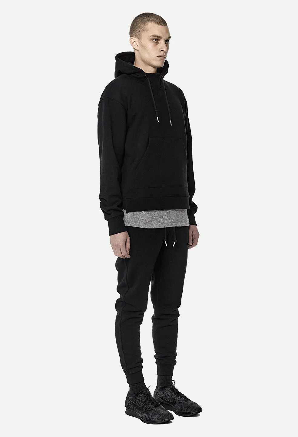 Loopwheel Kake Mock Pullover / Black