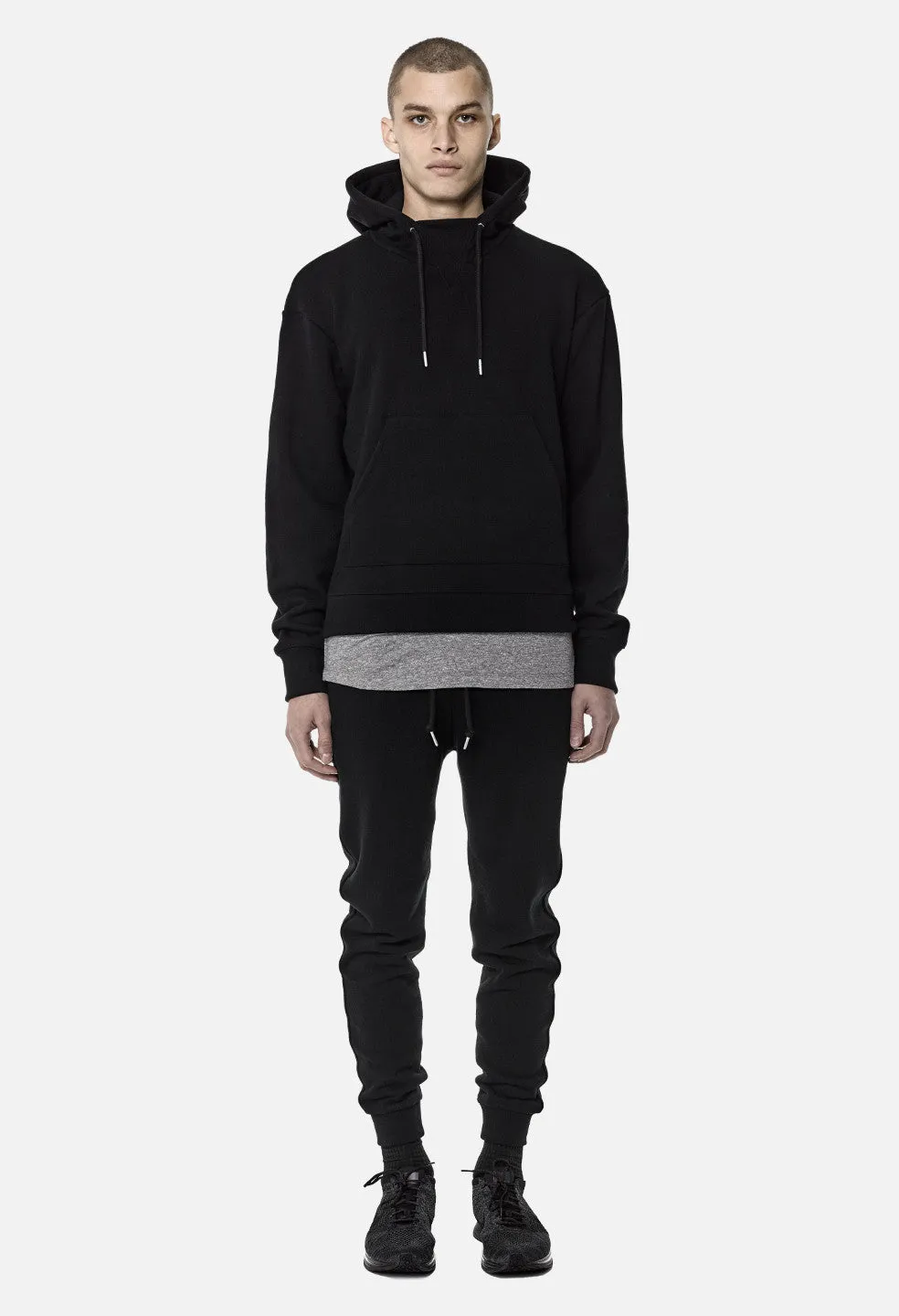 Loopwheel Kake Mock Pullover / Black