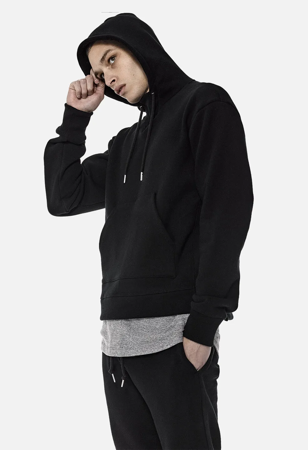 Loopwheel Kake Mock Pullover / Black