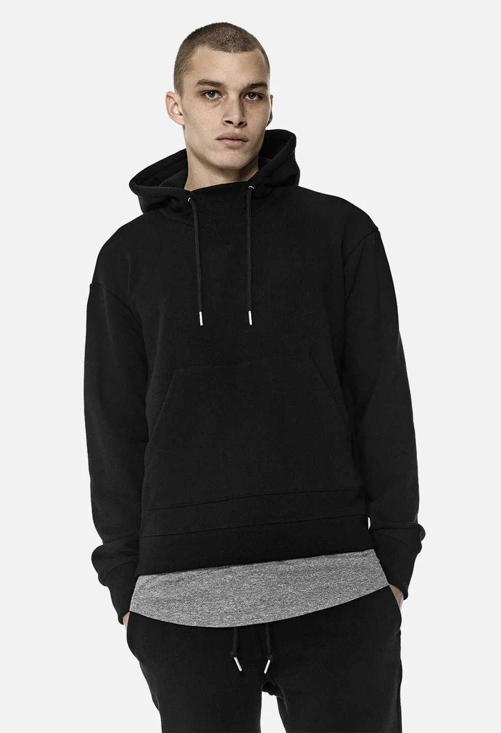 Loopwheel Kake Mock Pullover / Black