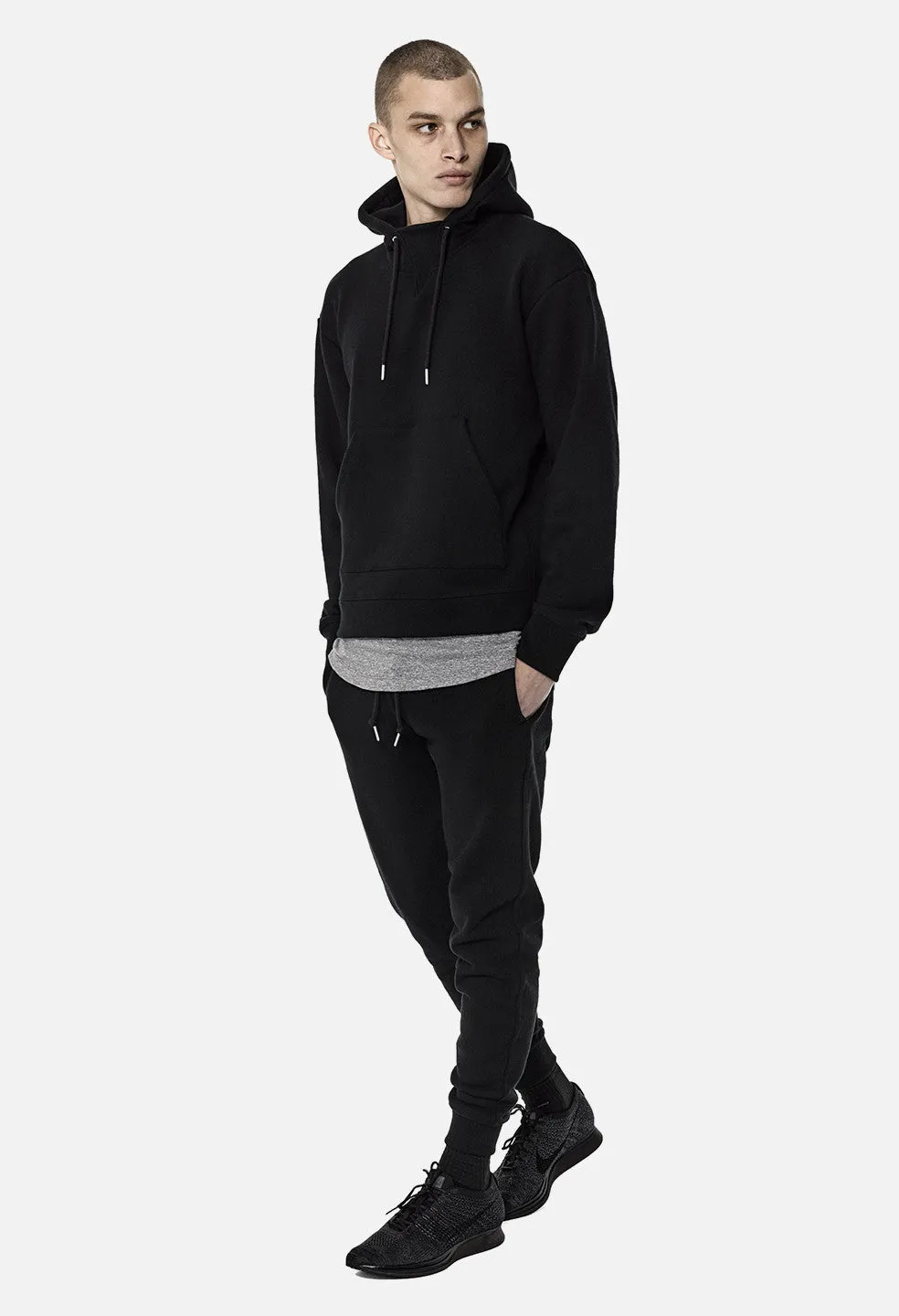 Loopwheel Kake Mock Pullover / Black