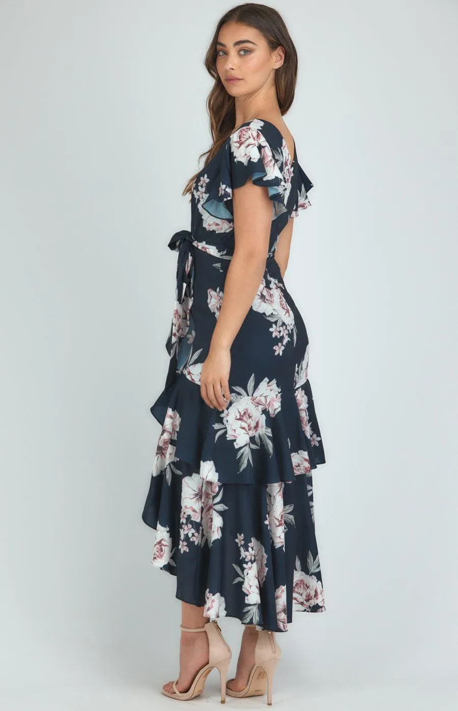 Luna Dress - Navy Floral