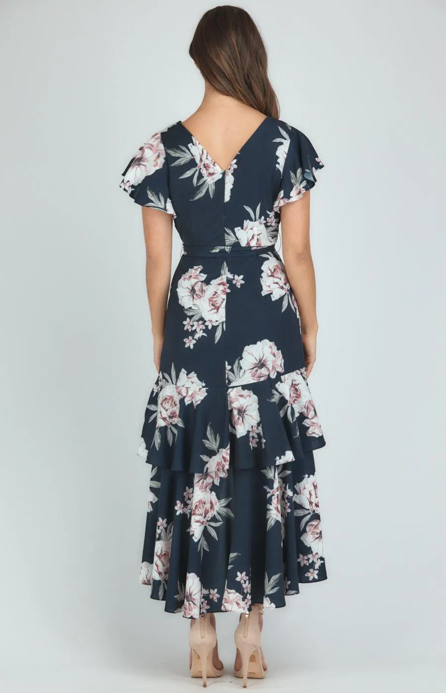 Luna Dress - Navy Floral