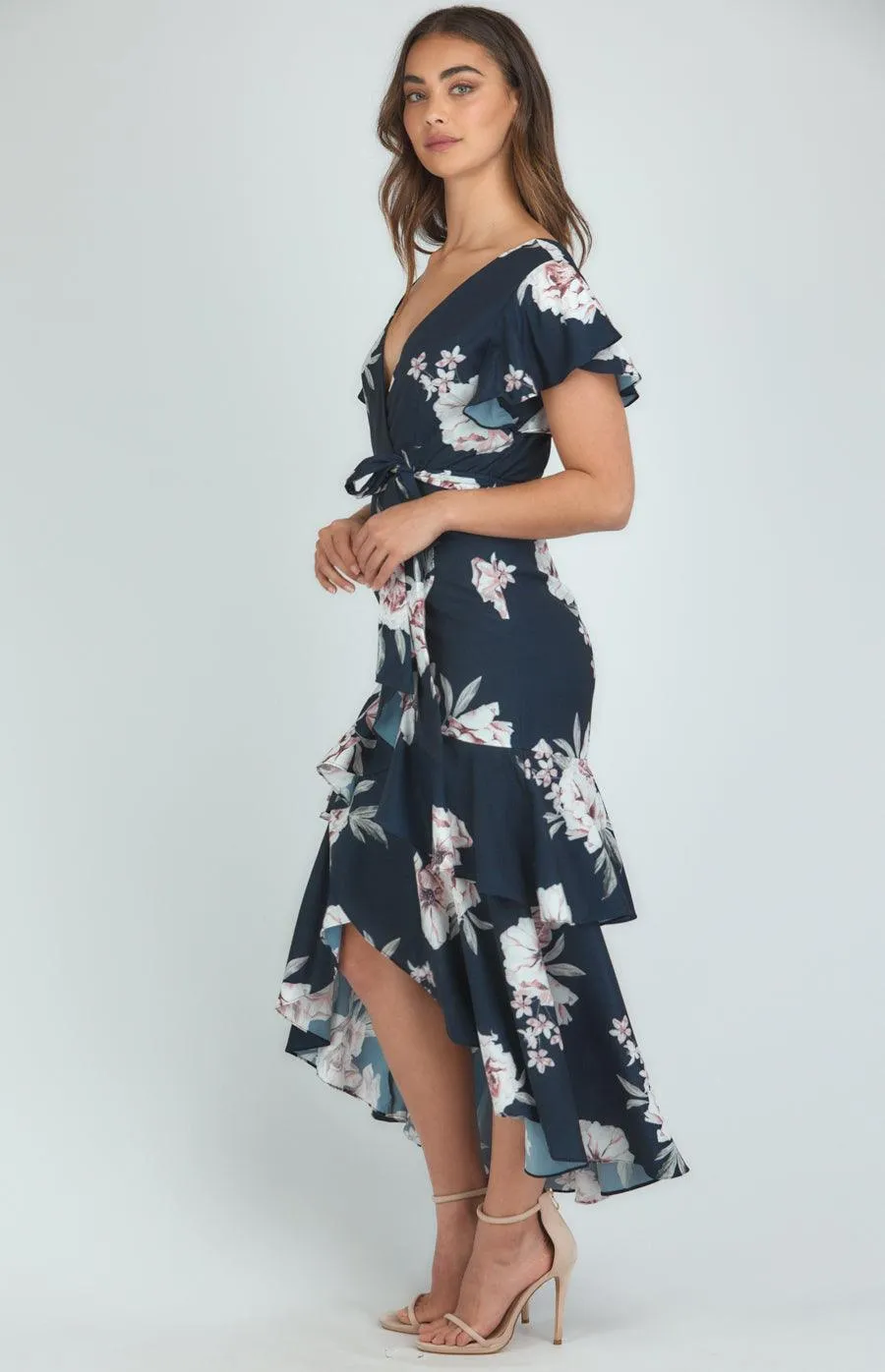 Luna Dress - Navy Floral