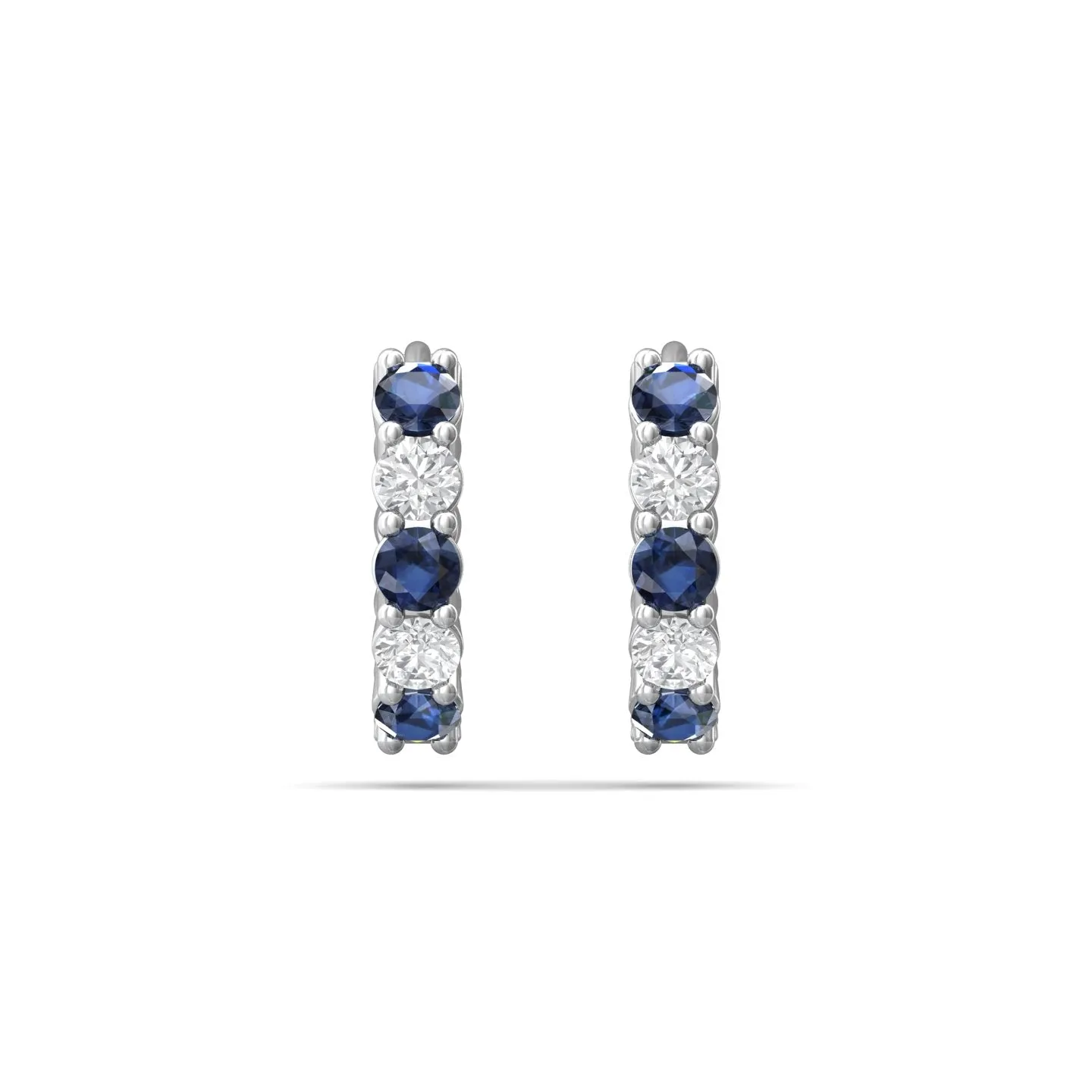 Martin Flyer 14k Diamond & Sapphire Huggie Hoop Earrings