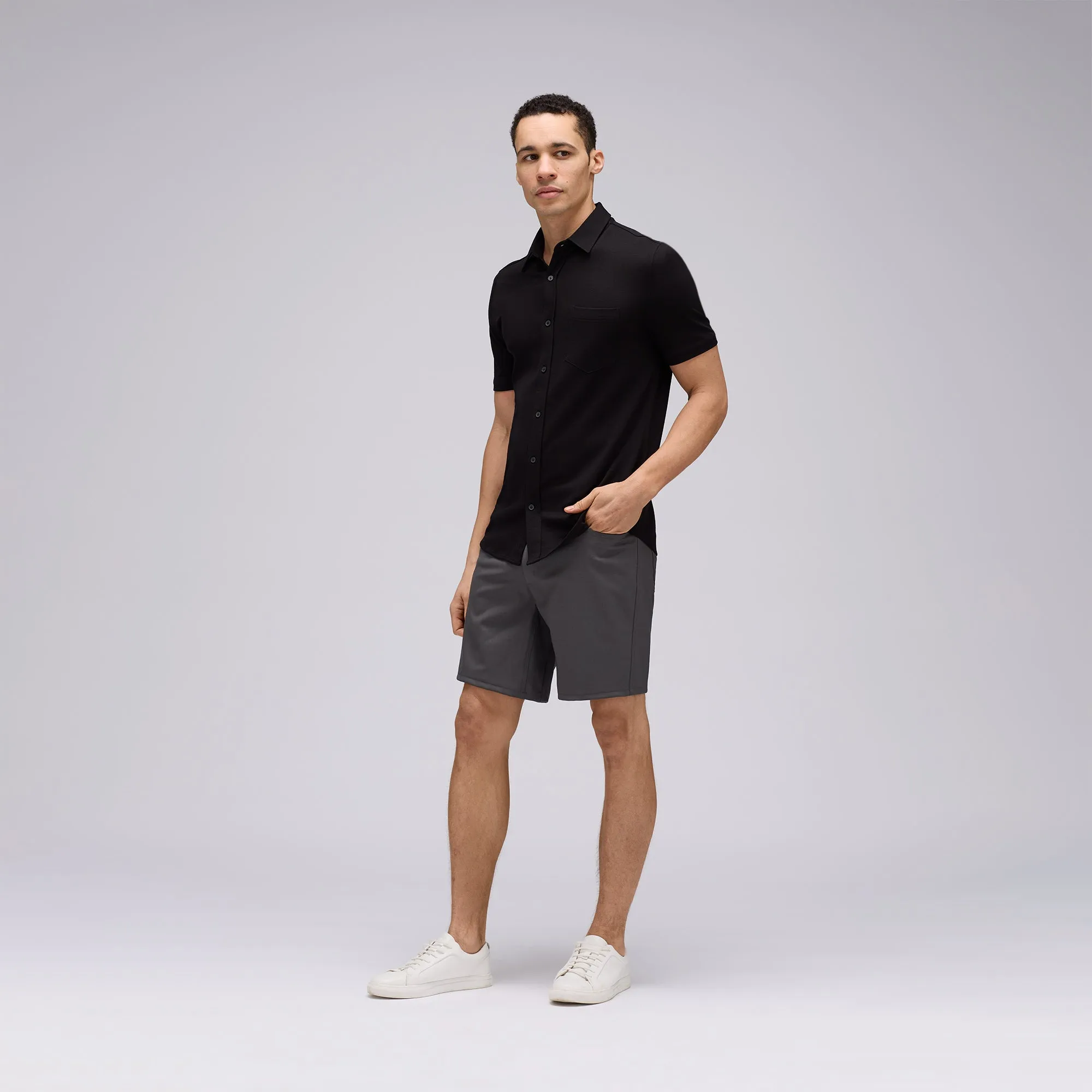 Men's Short Sleeve Merino Button-Up