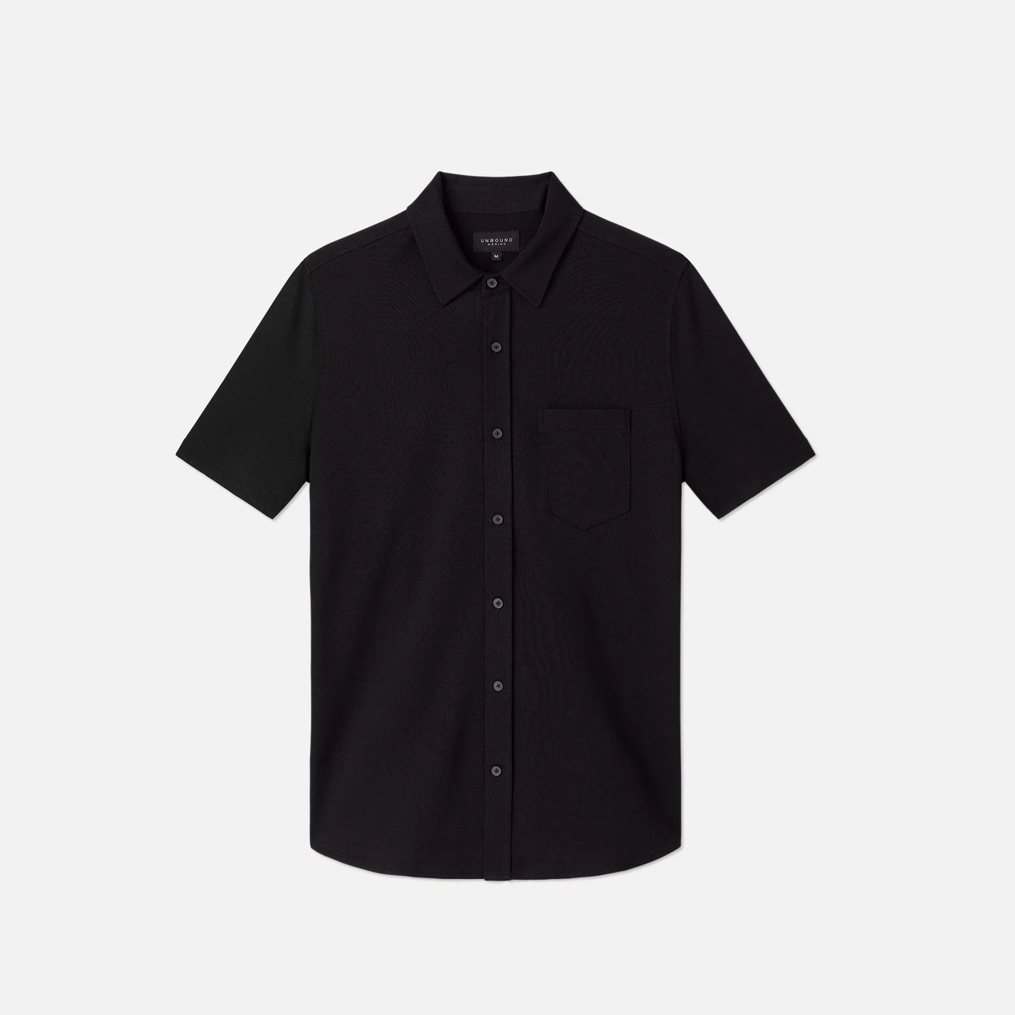 Men's Short Sleeve Merino Button-Up