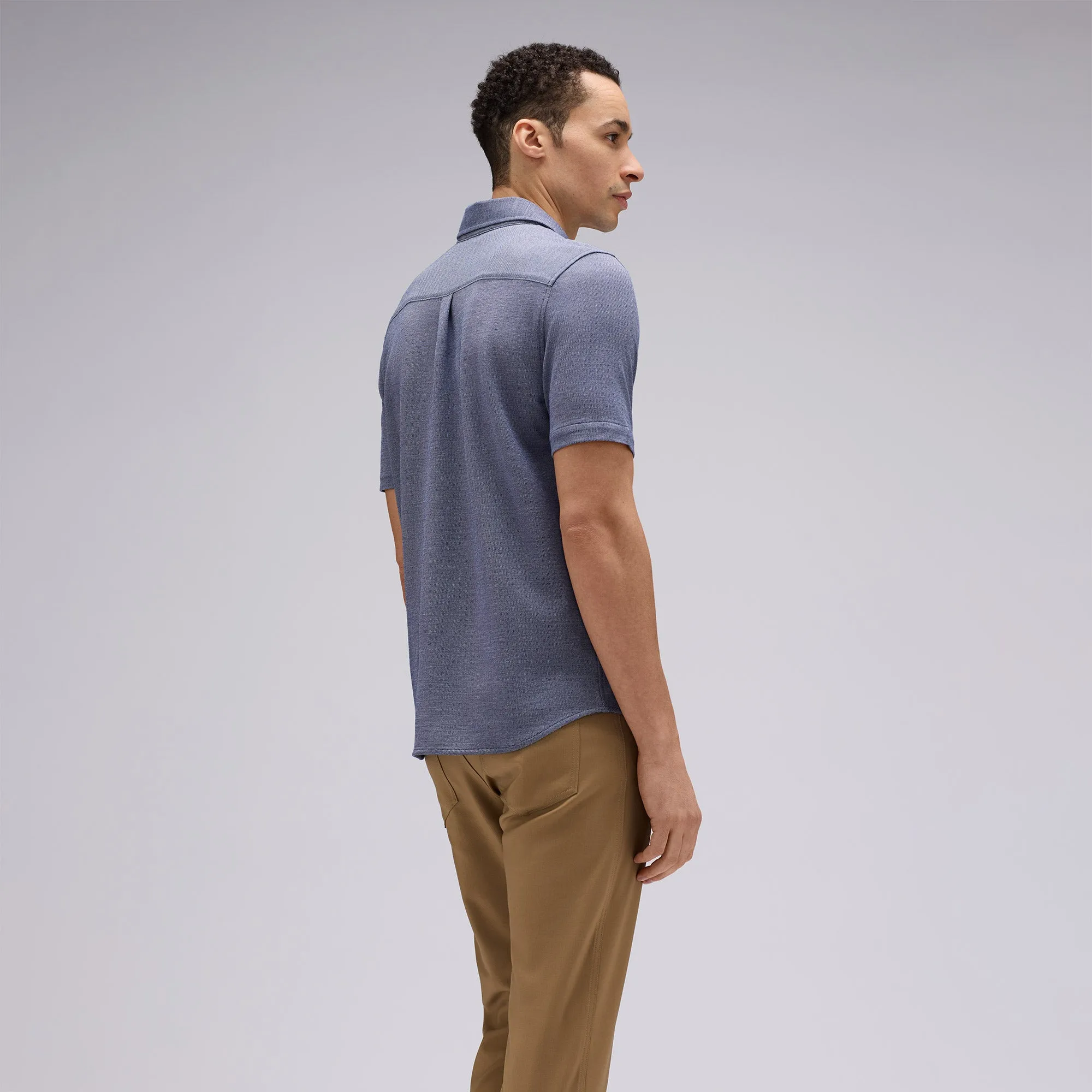 Men's Short Sleeve Merino Button-Up