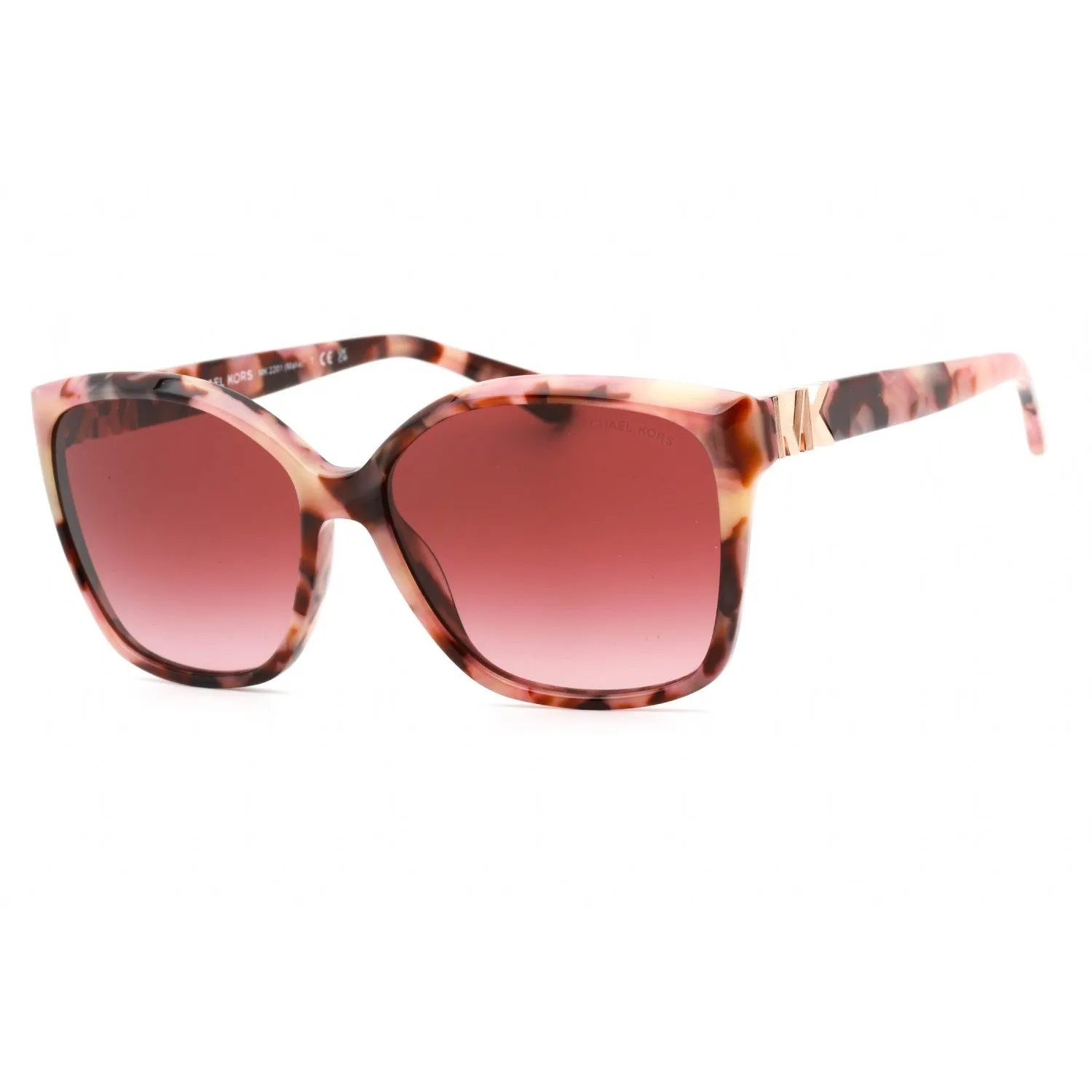 Michael Kors 0MK2201 Sunglasses Pearly Pink Tortoise/Gradient Burgundy Women's