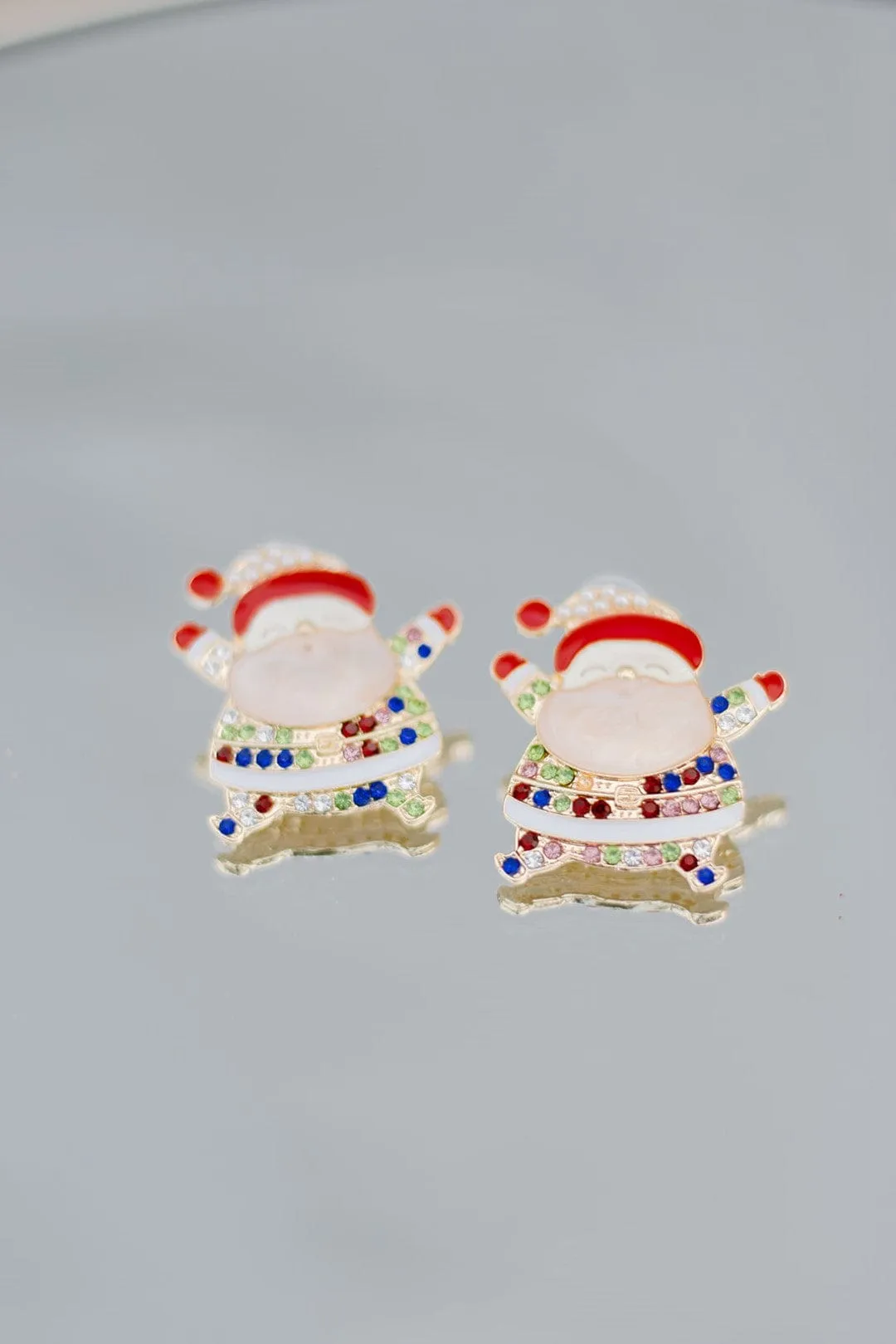 MultiColor Santa Glitz Earrings