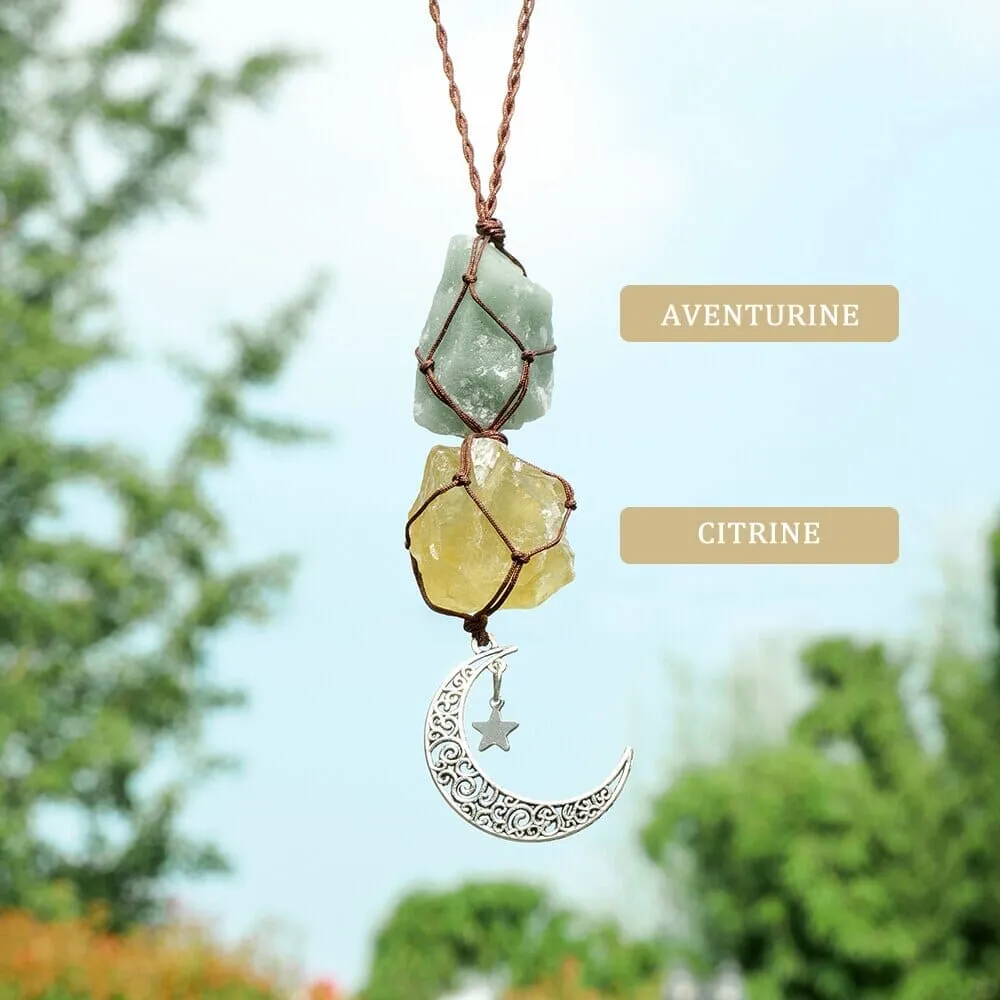 Natural Raw Stones Crystal Chakra Wall Hanging Decor