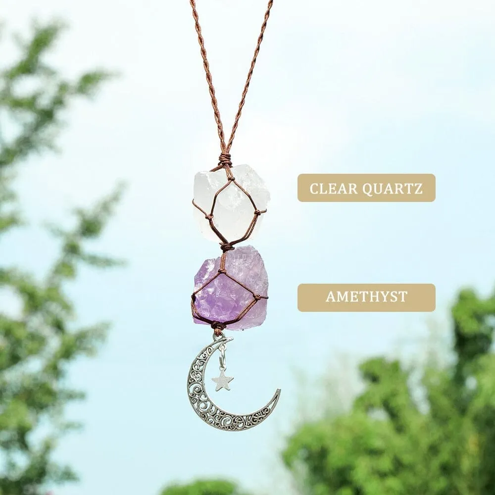 Natural Raw Stones Crystal Chakra Wall Hanging Decor