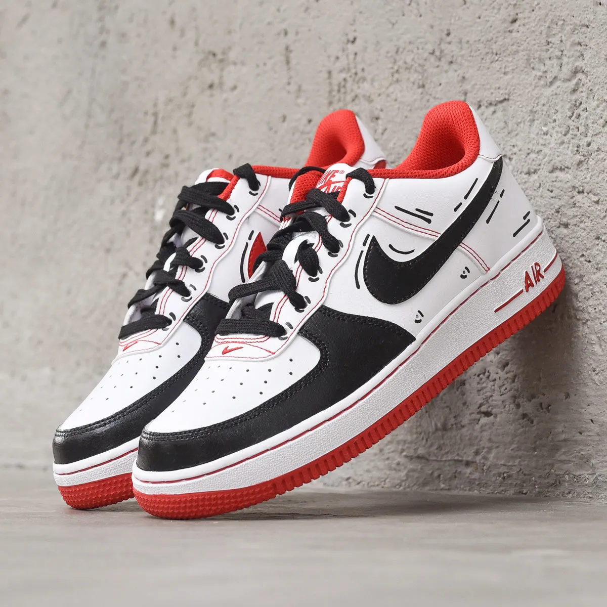 Nike Custom Air Force Comix - Black White Red