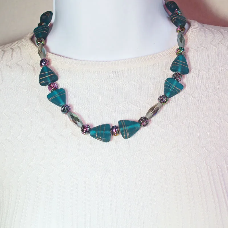 Panfila Blue Bead Necklace