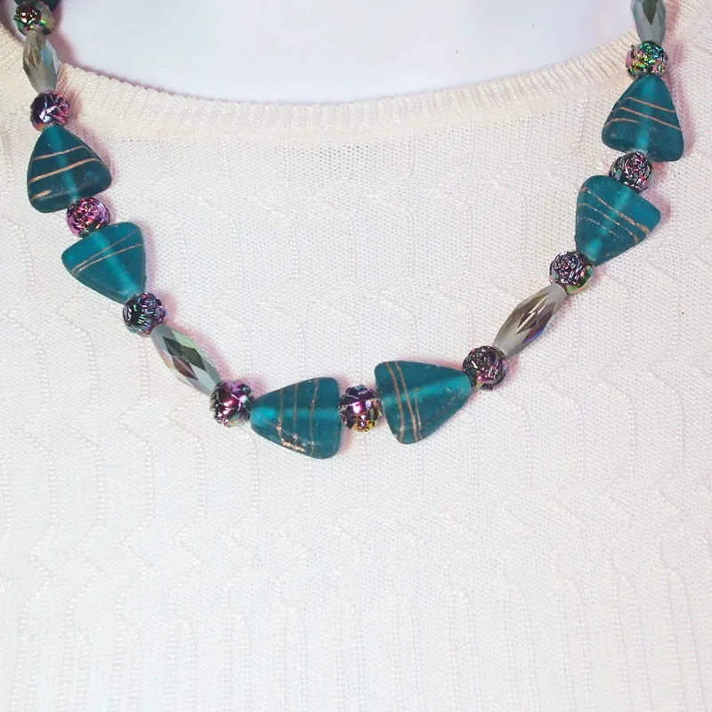 Panfila Blue Bead Necklace