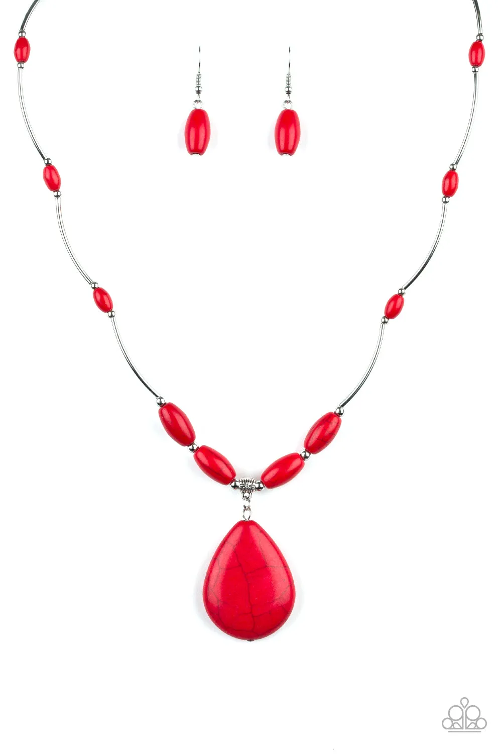 Paparazzi Necklace ~ Explore The Elements - Red Necklace