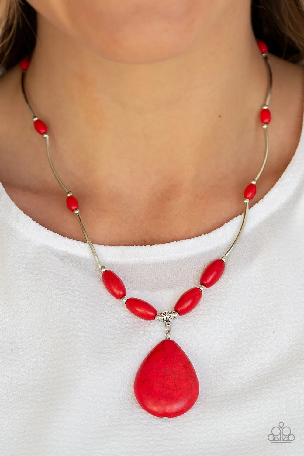 Paparazzi Necklace ~ Explore The Elements - Red Necklace