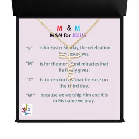 Pascua, I Am the Way - Jesus Name, Script Cross, Necklace