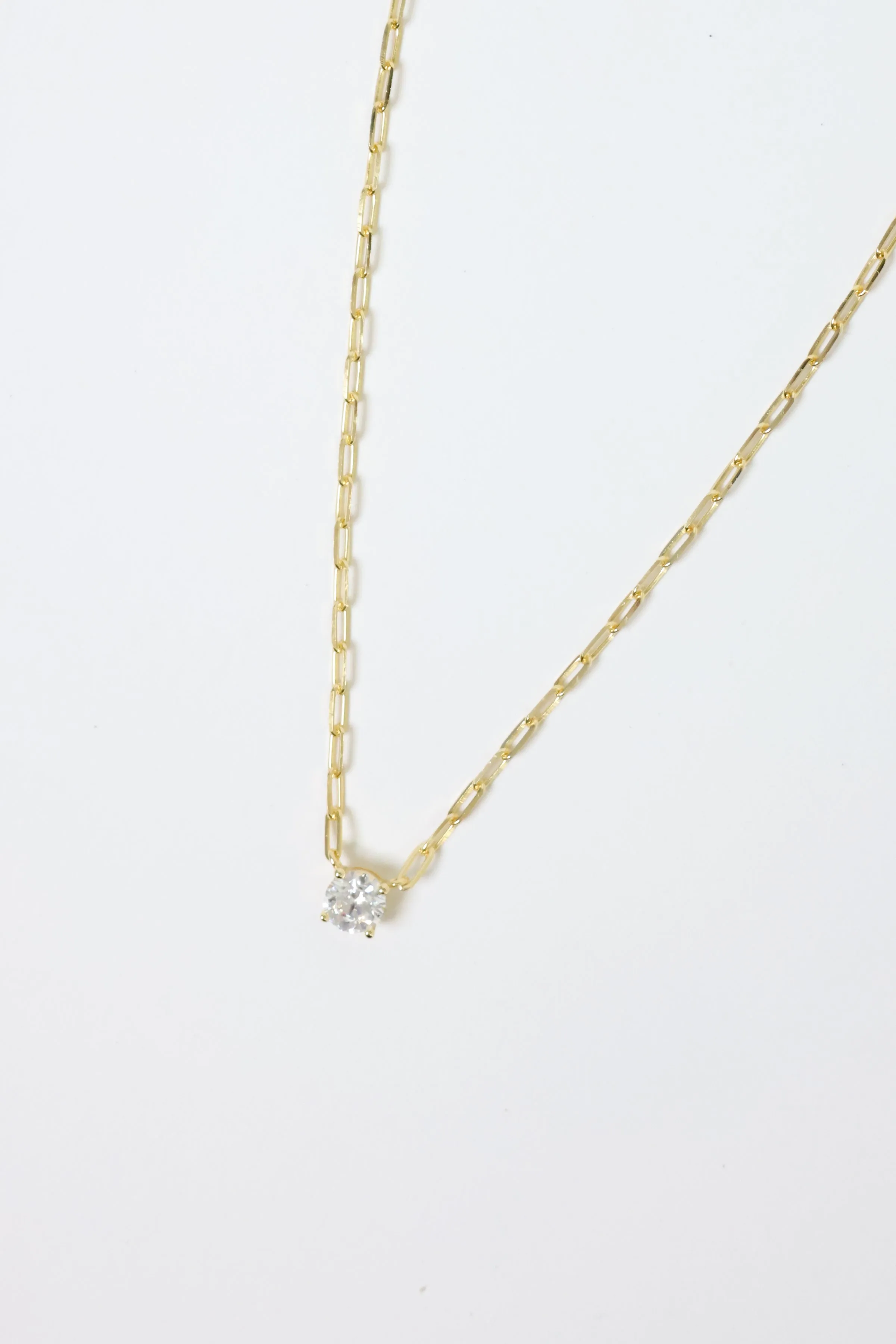 PG Designs Round Clear Crystal Solitaire Necklace