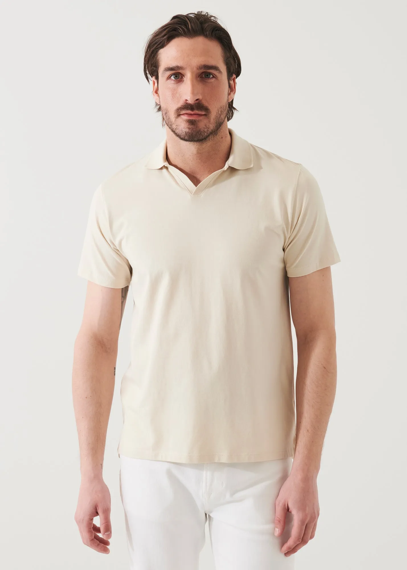 PIMA COTTON STRETCH OPEN POLO