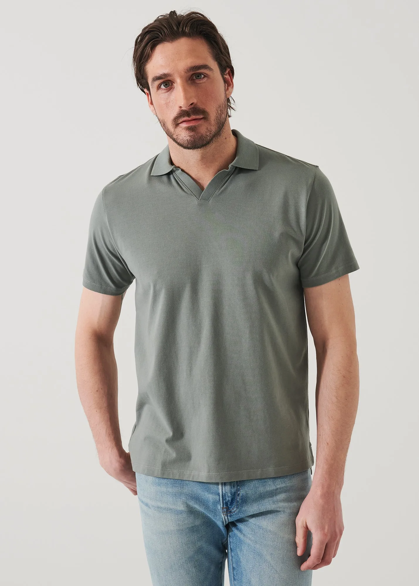 PIMA COTTON STRETCH OPEN POLO