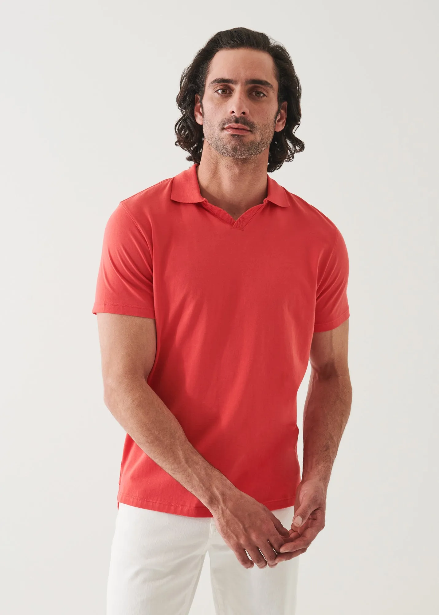 PIMA COTTON STRETCH OPEN POLO