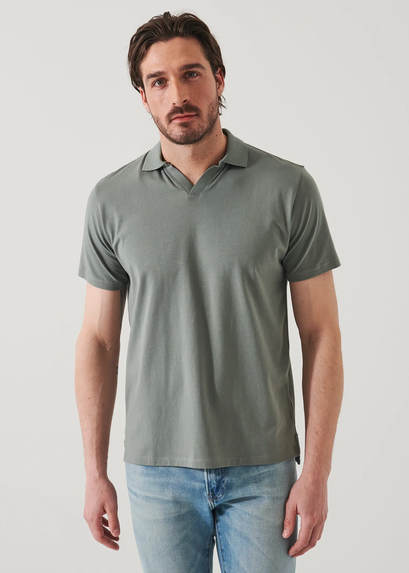 PIMA COTTON STRETCH OPEN POLO